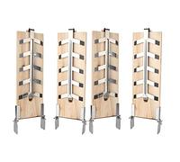 Randaco Lot de 4 planches à saumon flammé avec support - Planche à saumon avec fonction réversible - Planche à saumon pour griller, brasero - Charge maximale : 2,5 kg - Planche à saumon pour barbecue