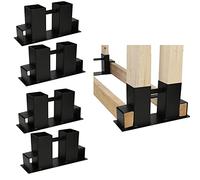 Randaco Lot de 4 supports d'empilage en bois de chauffage robuste, aide à empiler, cadre pour l'intérieur et l'extérieur, noir
