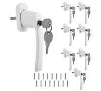 Randaco Lot de 8 poignées de fenêtre verrouillables en aluminium de qualité supérieure - Avec clé et serrure - Longueur de la tige : 35 mm
