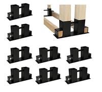 Randaco Lot de 8 Supports d'Empilage de Bois Robustes pour Chauffage de Cheminée, Aide à l'Empilage pour l'Intérieur et l'Extérieur, Noir