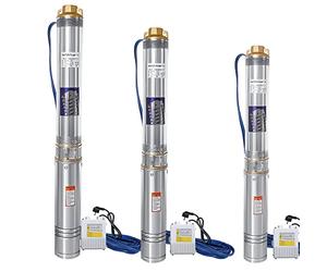 Randaco Pompe de Puits Profon 0,75 kW, Pompe Submersible en acier inoxydable débit jusqu’à 4 000 L/h, hauteur de pompage maximale 67 m, Maillage de Filtration Multiple, 6,7 bar max