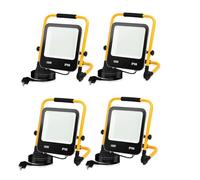 Randaco Projecteur de Chantier LED, 4PCS 150W 12000LM Blanc Froid 6000K avec Support Pliable, Éclairage de Chantier avec câble 3M Prise, Étanche IP66 Idéal pour Travaux Intérieurs et Extérieurs