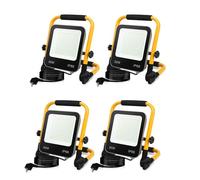 Randaco Projecteur de Chantier LED, 4PCS 50W 5000LM Blanc Froid 6000K avec Support Pliable, Éclairage de Chantier avec câble 3M Prise, Étanche IP66 Idéal pour Travaux Intérieurs et Extérieurs