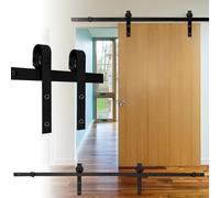 Randaco Rail porte coulissante 244cm/8FT, système de porte coulissante avec une capacité de charge de 150kg, kit porte coulissante pour une seule porte en bois(rectangulaire)