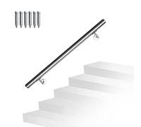 Randaco Rampe Escalier, Main courante acier inoxydable Rampe d'escalier rambarde pour l'intérieur et l'extérieur avec support mural et embouts, 80cm