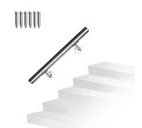 Randaco Rampe Escalier, Main courante acier inoxydable Rampe d'escalier rambarde pour l'intérieur et l'extérieur avec support mural et embouts, 50cm