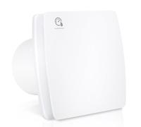 Randaco Ventilateur de salle de bain 150mm|Avec capteur d'humidité et clapet anti-retour timer|Montage au plafond et au mur|Fonctionnement silencieux|Pour cuisine, salle de bain et cave|Blanc
