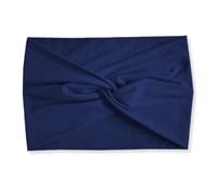 Randal Lot de 3 bandeaux larges et élastiques croisés pour femme, couleur unie, évacuation de la transpiration, bandeau frontal pour entraînement, yoga, course à pied, bleu marine