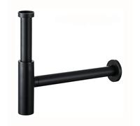 RANDOM Siphon rond en laiton pour bouteille P 1-1/4, kit de siphon d'évier réglable, noir mat P siphon d'évier Siphon flexible P Trap.RD-83088MB