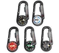 Randonnée à Boussole Survie de 5pcs de randonnée en Plastique étanche avec ma Boussole avec Carabiner et Clip thermomètre sur Une Petite clé Poche pour Les Accessoires Camping Survie