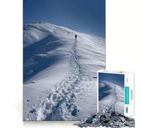 Randonnée en Montagne enneigée Puzzle de 1000 pièces pour Adultes Jeu de réflexion et de détente Découpe de précision Cadeau élégant (38x26cm)