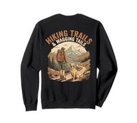Randonnée et Chiens Qui remuent Les queues adorent Faire de la randonnée en Montagne et au Camping Sweatshirt