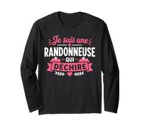 Randonner Fille marcheuse Humour Super randonneuse Manche Longue