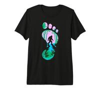 Randonneur en Forêt à la Recherche D'empreintes de Bigfoot T-Shirt Haut de Gamme