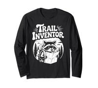 Randonneur en Plein air Trail Inventor Funny Hiking Raccoon Manche Longue