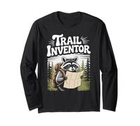 Randonneur en Plein air Trail Inventor Funny Hiking Raccoon Manche Longue