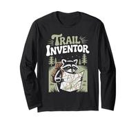 Randonneur en Plein air Trail Inventor Funny Hiking Raccoon Manche Longue