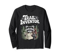 Randonneur en Plein air Trail Inventor Funny Hiking Raccoon Manche Longue