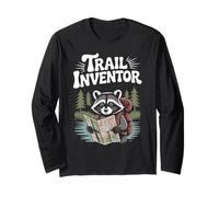 Randonneur en Plein air Trail Inventor Funny Hiking Raccoon Manche Longue