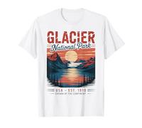 Randonneur rétro des Montagnes du Parc National des Glaciers T-Shirt