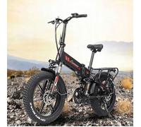 RANDRIDE YX20M Vélo électrique 1000 W Moteur 48V 17Ah Batterie Frein à disque 7 vitesses Pliable Noir Pour adulte