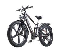 RANDRIDE YX90M - Vélo Électrique 26"" - Autonomie 70km - Batterie 48V14Ah - Tout suspendu - Shimano 21 vitesses - VTT fat bike, Noir