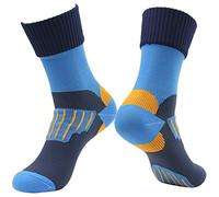 RANDY SUN Chaussettes imperméables et respirantes, certifiées SGS, unisexes, novum, randonnée, trekking, pataugeage, trail 1 paire, Mid Calf-blue, M
