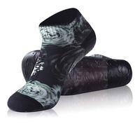 RANDY SUN Chaussettes pour homme et femme - Chaussettes de plage pieds nus - Séchage rapide - Avec semelle en TPE - Chaussures de plage pour volley de plage, surf, noir et gris à tube court, XXL