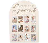 RANERVZ Panneau photo en bois « My First Year » pour 12 mois - Cadre photo d'anniversaire - Tableau mensuel - Décoration de chambre d'enfant - Cadeau souvenir de bébé