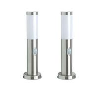 Ranex Lot de 2 luminaires en forme de borne avec détecteur de mouvement, hauteur 45 cm, balises lumineuses extérieures