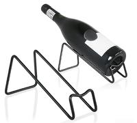 Range à Bouteilles Géométrique Métal Lot de 2 - Support Vin Design pour Comptoir Cuisine - Rack Table Or 19x7.5x8cm(Black wine rack)