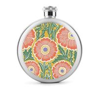 Range and White Flasque en acier inoxydable avec motif floral pour liqueur, bouteille de vin portable pour boisson 140 ml