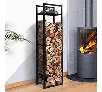 Range bà»ches pour bois de chauffage noir étagère verticale intérieur H.170 CM