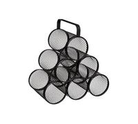JJA Range-bouteilles Mayaj 30 cm métal pour 6 bouteilles de vin avec poignée Noir