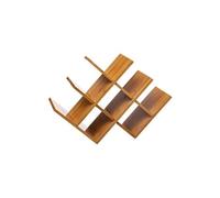 Range-bouteilles, etagere à bouteilles en bambou coloris naturel - Longueur 46,5 x Profondeur 16,5 x Hauteur 32 cm--