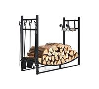 Range Buche en Fer Forgé Porte Buches pour Cheminée Rangement Bois Charge Max 50 kg pour Poêle Brasero Range Buches Exterieur