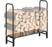 Range Bûche Intérieur Extérieur,pour Bois de Chauffage, 122x34x110CM, Charge 350 KG, Cadre en Fer