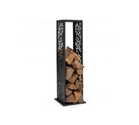 IDMarket - Range bûches Vertical Acier Noir Motif Arbre H.112 CM pour cheminée