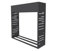 Range-bûches d'extérieur avec jardinière - ML-Design - anthracite - acier galvanisé motif treillis
