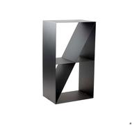 Range Bûches En Acier Noir Tsito Forme Casier Design 45x30x80 Cm--