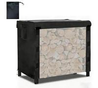 Range BûChes ExtéRieur Abri Bois De Chauffage Housse,600D Oxford Couverture de Porte-bûches,imperméable abri de Rangement pour Bois pour Porte-bûches de cheminée,Noir,8FT