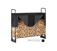 Range Bûches Extérieur avec Couverture Abri Bois Porte-bûches 132x36x117cm