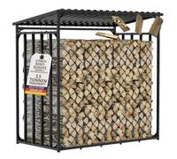 Range Bûches Extérieur Avec Toit Métal Galvanisé 185x105x185cm Abri À Bois