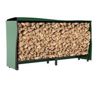 Range buches extérieur - Outsunny - avec housse en PE, base surélevée de 19 cm - pour extérieur - 200l x 36P x 99H cm, métal, noir