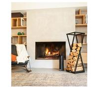 Range-bûches Le Marquier Sablier Noir H 118 cm pour bûches de 40 cm