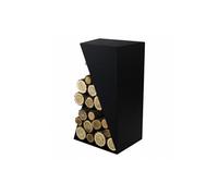 Range bûches rectangulaire JEY en acier noir 45x30x80 cm