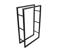 Range bûches robuste en acier - Porte bûches Intérieur extérieur - Support Rangement Bois de cheminée - 100 x 60 x 24 cm - Noir