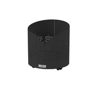 Range-bûches rond Essentiel avec roulettes - Noir