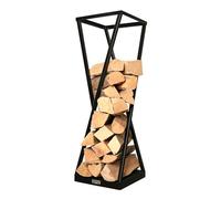 Le Marquier – Range-bûches Sablier en acier noir H 118 cm pour bûches de 40 cm