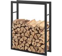 Range-bûches Täby en acier 80 x 25 x 100 cm noir [en.casa] Noir G